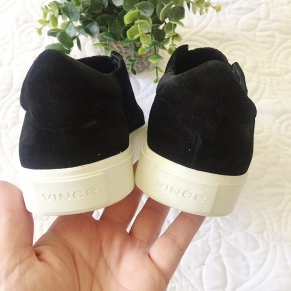 Vince | Cantara Black Suede Slip On Sneaker Size 5 - Picture 6 of 9